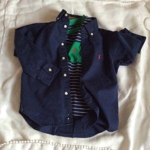 RL Polo Tee & long sleeve navy RL Polo shirt Sz 4.